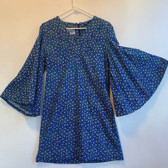 Jebbi of California Vintage 70s blue floral mini dress with bell sleeves .Cute❤️ - Picture 5 of 9